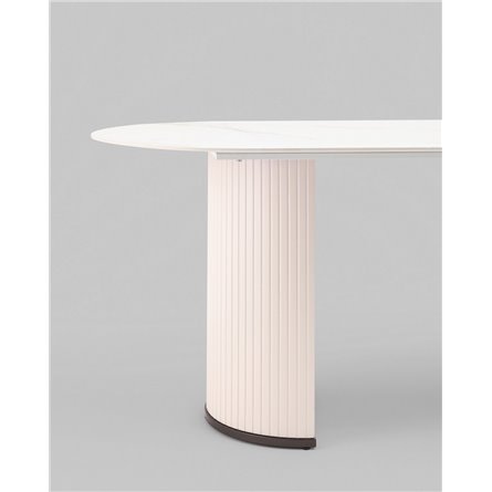 Стол|Stool Group|Opera 180х90 столешница белый мрамор керамика ножки плиссе металл