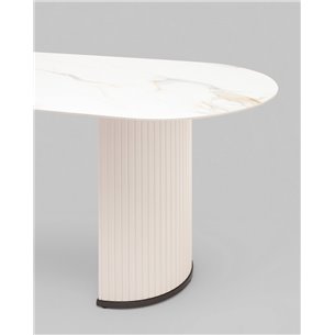 Стол|Stool Group|Opera 180х90 столешница белый мрамор керамика ножки плиссе металл