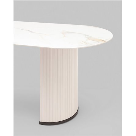 Стол|Stool Group|Opera 180х90 столешница белый мрамор керамика ножки плиссе металл