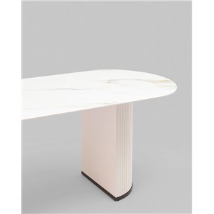 Стол|Stool Group|Opera 180х90 столешница белый мрамор керамика ножки плиссе металл