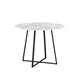 Стол обеденный Дакота 100*100 белый мрамор ножки черные