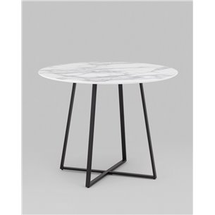 Стол|Stool Group|обеденный Дакота 100*100 белый мрамор ножки черные