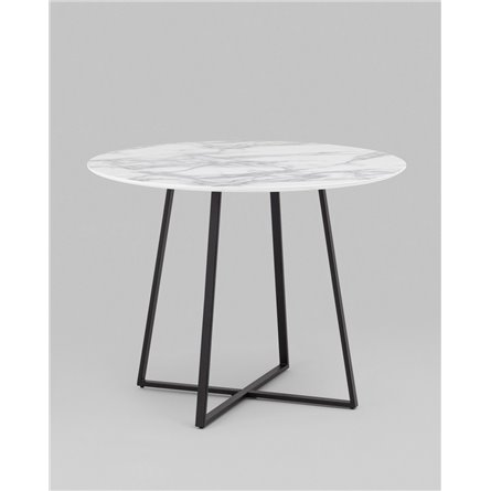 Стол|Stool Group|обеденный Дакота 100*100 белый мрамор ножки черные