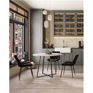 Стол|Stool Group|обеденный Дакота 100*100 белый мрамор ножки черные