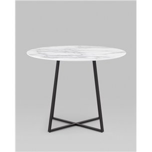Стол|Stool Group|обеденный Дакота 100*100 белый мрамор ножки черные