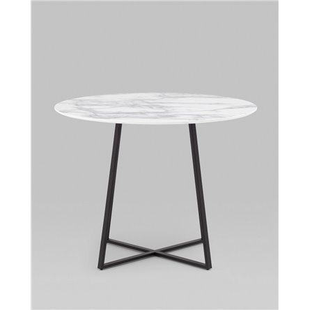 Стол|Stool Group|обеденный Дакота 100*100 белый мрамор ножки черные