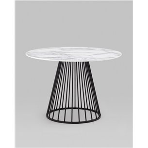 Стол|Stool Group|обеденный Ливерпуль 110*110 белый мрамор черная ножка