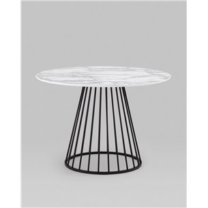 Стол|Stool Group|обеденный Ливерпуль 110*110 белый мрамор черная ножка