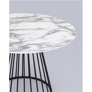 Стол|Stool Group|обеденный Ливерпуль 110*110 белый мрамор черная ножка