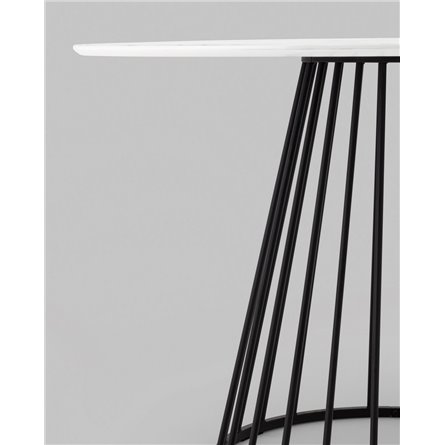 Стол|Stool Group|обеденный Ливерпуль 110*110 белый мрамор черная ножка