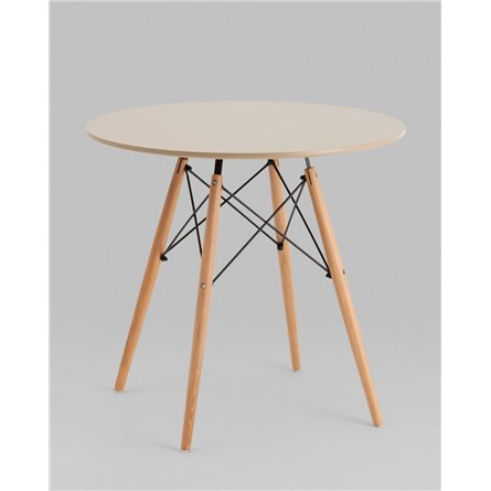 Стол|Stool Group|EAMES DSW D80, бежевый, столешница МДФ, ножки метал, массив бука