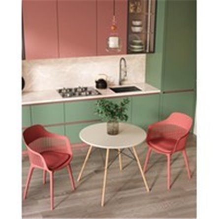 Стол|Stool Group|EAMES DSW D80, бежевый, столешница МДФ, ножки метал, массив бука