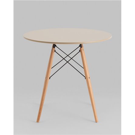 Стол|Stool Group|EAMES DSW D80, бежевый, столешница МДФ, ножки метал, массив бука