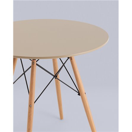 Стол|Stool Group|EAMES DSW D80, бежевый, столешница МДФ, ножки метал, массив бука