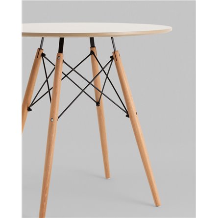 Стол|Stool Group|EAMES DSW D80, бежевый, столешница МДФ, ножки метал, массив бука