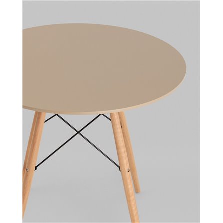 Стол|Stool Group|EAMES DSW D80, бежевый, столешница МДФ, ножки метал, массив бука