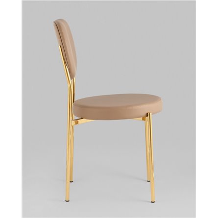 Стул|Stool Group|Барбара NEW экокожа бежевая золотые ножки