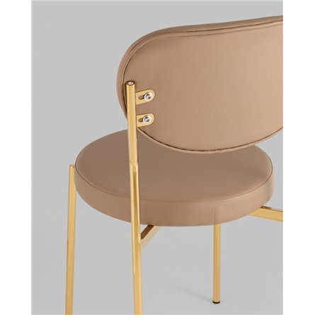 Стул|Stool Group|Барбара NEW экокожа бежевая золотые ножки
