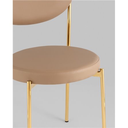 Стул|Stool Group|Барбара NEW экокожа бежевая золотые ножки
