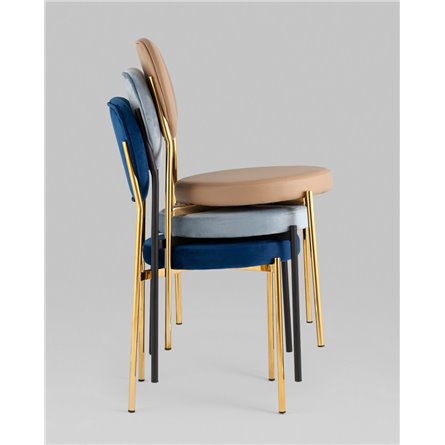 Стул|Stool Group|Барбара NEW экокожа бежевая золотые ножки