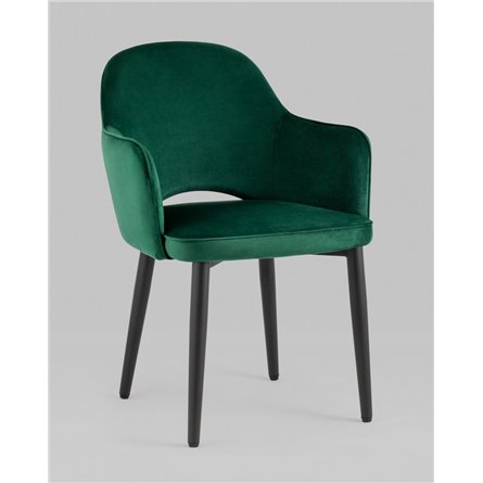 Стул|Stool Group|Венера велюр изумрудный мебельная ткань велюр металлические черные ножки