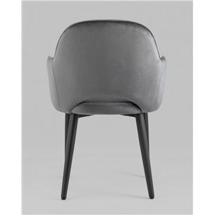 Стул|Stool Group|Венера серый, мебельная ткань велюр, металлические черные ножки
