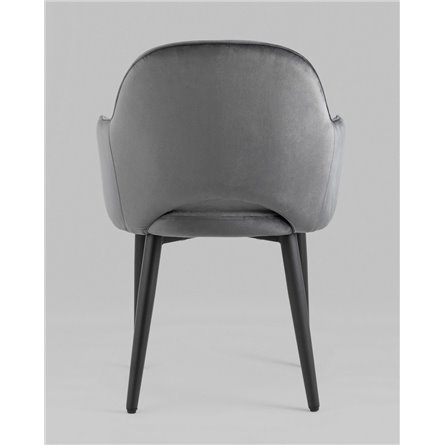 Стул|Stool Group|Венера серый, мебельная ткань велюр, металлические черные ножки