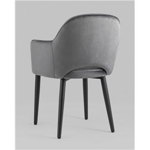 Стул|Stool Group|Венера серый, мебельная ткань велюр, металлические черные ножки
