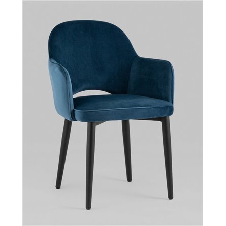 Стул|Stool Group|Венера сине-зеленый, мебельная ткань велюр, металлические черные ножки