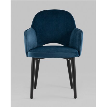 Стул|Stool Group|Венера сине-зеленый, мебельная ткань велюр, металлические черные ножки