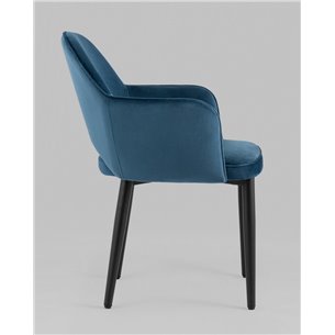 Стул|Stool Group|Венера сине-зеленый, мебельная ткань велюр, металлические черные ножки
