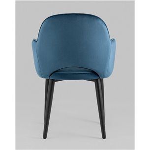 Стул|Stool Group|Венера сине-зеленый, мебельная ткань велюр, металлические черные ножки