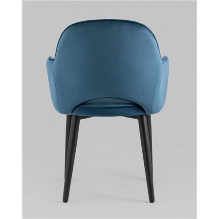 Стул|Stool Group|Венера сине-зеленый, мебельная ткань велюр, металлические черные ножки