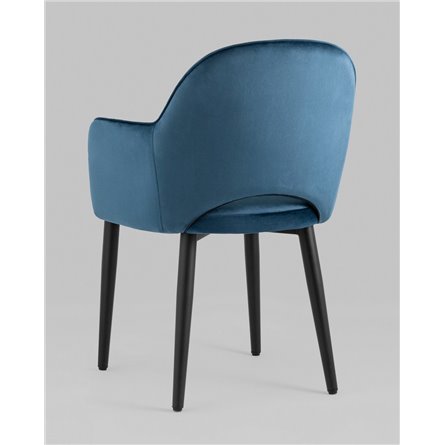 Стул|Stool Group|Венера сине-зеленый, мебельная ткань велюр, металлические черные ножки