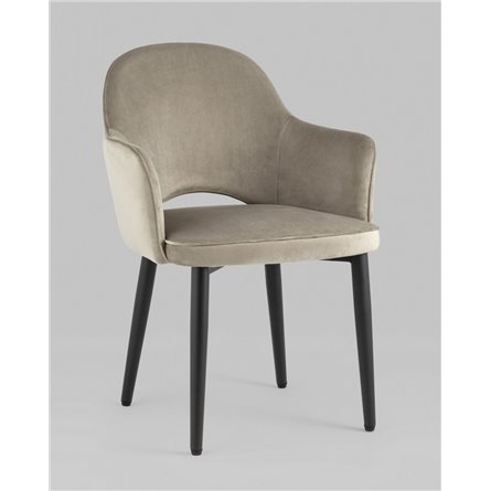 Стул|Stool Group|Венера шампань, мебельная ткань велюр, металлические черные ножки