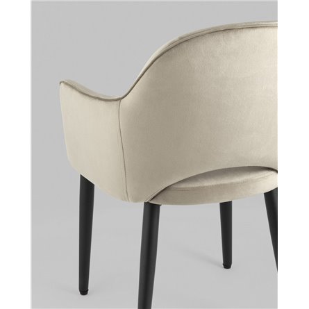 Стул|Stool Group|Венера шампань, мебельная ткань велюр, металлические черные ножки