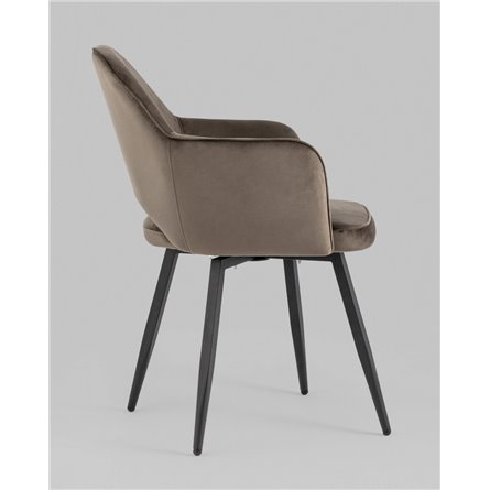 Стул|Stool Group|Венера вращающийся велюр коричневый обеденный ножки металл черный