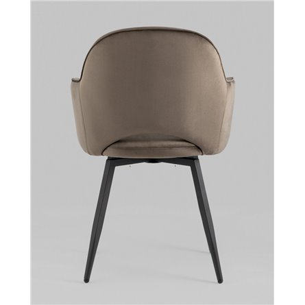 Стул|Stool Group|Венера вращающийся велюр коричневый обеденный ножки металл черный