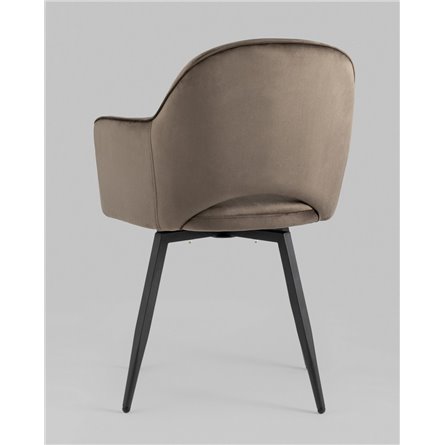 Стул|Stool Group|Венера вращающийся велюр коричневый обеденный ножки металл черный