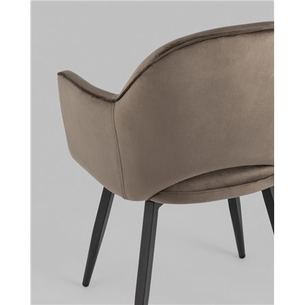 Стул|Stool Group|Венера вращающийся велюр коричневый обеденный ножки металл черный