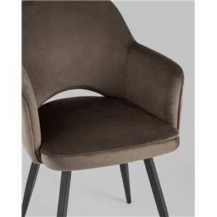 Стул|Stool Group|Венера вращающийся велюр коричневый обеденный ножки металл черный