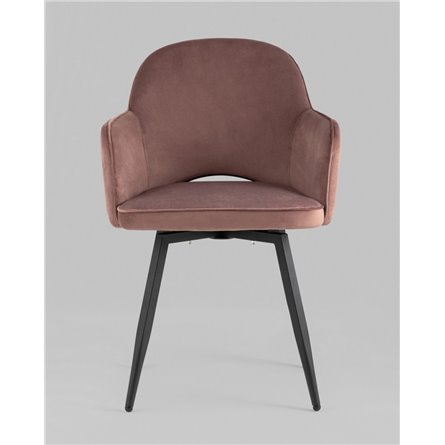 Стул|Stool Group|Венера вращающийся велюр пыльно-розовый обеденный ножки металл черный