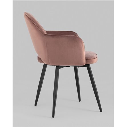 Стул|Stool Group|Венера вращающийся велюр пыльно-розовый обеденный ножки металл черный