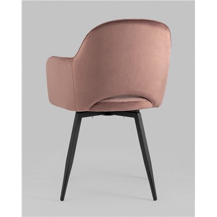 Стул|Stool Group|Венера вращающийся велюр пыльно-розовый обеденный ножки металл черный