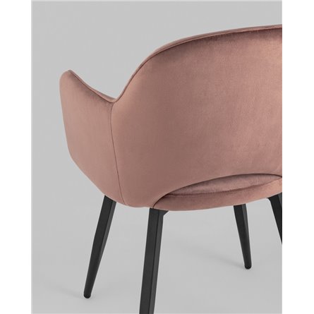 Стул|Stool Group|Венера вращающийся велюр пыльно-розовый обеденный ножки металл черный