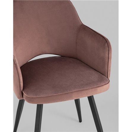 Стул|Stool Group|Венера вращающийся велюр пыльно-розовый обеденный ножки металл черный