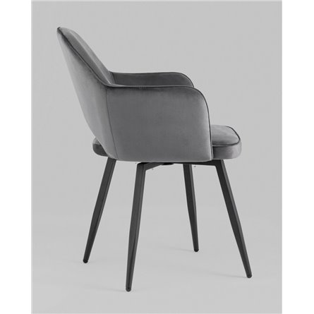 Стул|Stool Group|Венера вращающийся велюр серый обеденный ножки металл черный