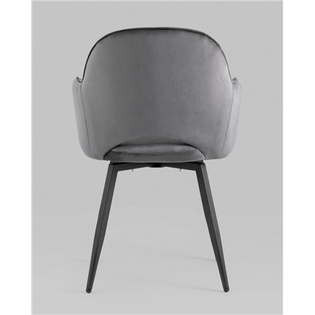 Стул|Stool Group|Венера вращающийся велюр серый обеденный ножки металл черный