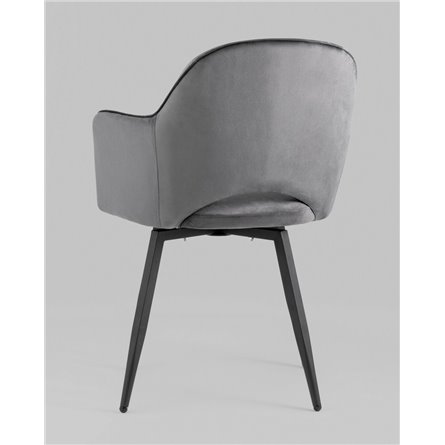 Стул|Stool Group|Венера вращающийся велюр серый обеденный ножки металл черный