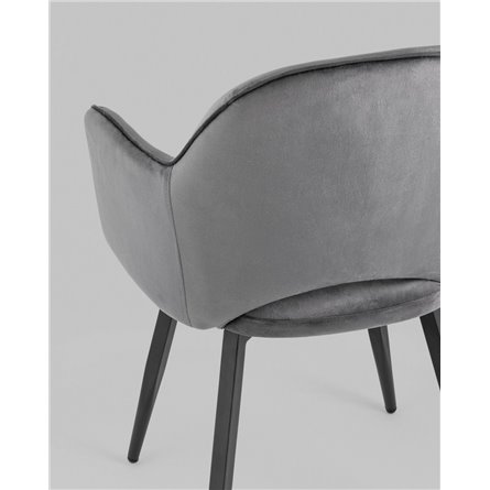 Стул|Stool Group|Венера вращающийся велюр серый обеденный ножки металл черный